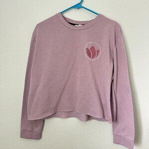 Dutch bros Mauve Cropped Crewneck Sweatshirt tulip subtle